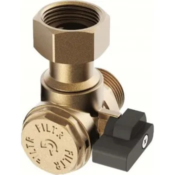 Vodovodní kohout Rohový kulový kohout ke kotlům 1/2" s filtrem a zpětnou klapkou