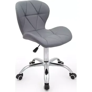 LuxuryForm DESIGN Kosmetická židle LIVIO na stříbrné podstavě s kolečky - šedá