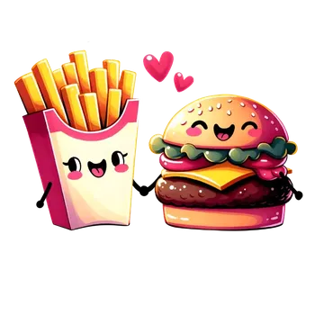 Nášivka NAŽEHLOVAČKA - Hranolky a burger