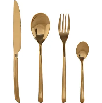 Kuchyňský nůž Sada příborů Home ESPRIT Nerezová ocel Zlatá (1,8 x 23,5 x 0,8 cm) (16 ks)