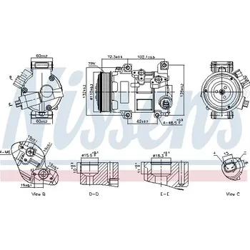 Kompresor klimatizace Kompresor, klimatizace NISSENS 89516