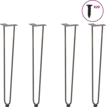 Konferenční stolek vidaXL vlásenkové nohy pro konzolové stolky 4 ks ocel 72 cm Masivní ocel [4012425] Barva: Přírodní