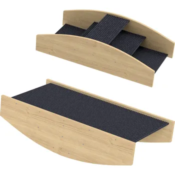 Hračka pro psa PawHut houpačka pro psy 2 v 1, dřevěná houpačka pro psy, agility rampa pro malé a střední psy do 15 kg, pro rovnováhu a sebedůvěru, 80 x 39,5 x 20 cm, přírodní dřevo