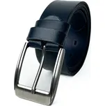 Kožený luxusní pánský pásek tmavě modré barvy 4cm, Obvod pasu / celková délka pásku 100cm