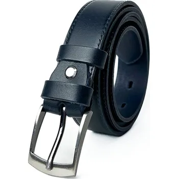 Opasek Kožený oblekový pásek tmavě modrý pro pány 2,8cm , Obvod pasu / celková délka pásku 85cm