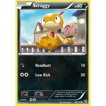 Karetní hra Pokémon PLS 085/135 Scraggy - Plasma Storm Stav: Excellent, Verze: REVERSE HOLO