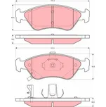 Sada brzdových destiček, kotoučová brzda TRW GDB3173