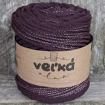 Příze Velká vlna Špagát 5mm Vánoční maceška s lurexem (Špagátová příze 5mm Ligotavá sirotka)