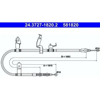Lanko parkovací brzdy Tažné lanko, parkovací brzda ATE 24.3727-1820.2