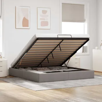 Postel vidaXL Osmanský rám postele bez matrací taupe 180x200 cm textil