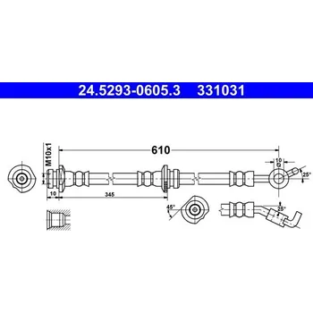 Brzdový systém Brzdová hadice ATE 24.5293-0605.3