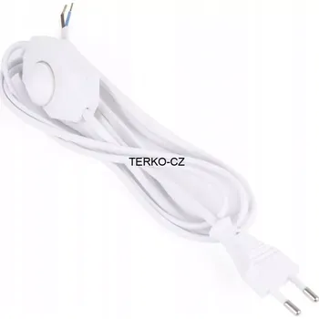 Žárovka Otočný stmívač na flexo šňůře bílý, 600W (pro osvětlení včetně LED)