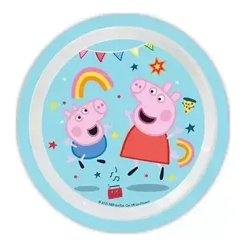 Talíř Plastový talíř Prasátko Pepina znovupoužitelný 21 cm
