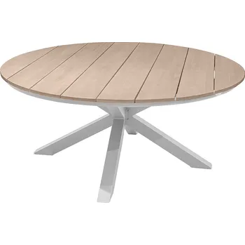 Zahradní stůl Hliníkový jídelní stůl COLUMBIA ø 160 cm (bílý)