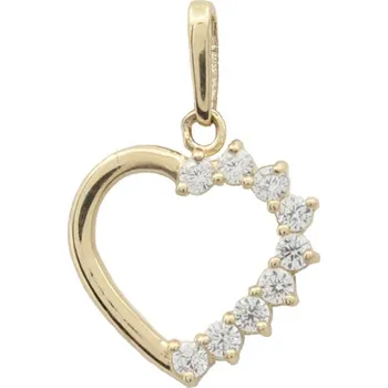 Přívěsek Zlatý přívěsek se zirkony srdce 8033 (585/1000) 0.4 g