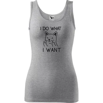 DOBRÝ TRIKO Dámské tílko s potiskem I do what I want Velikost: 2XL, Barva: Tmavě šedý melír