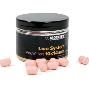 Boilies CC Moore Vyvážené Boilie Dumbell Wafters Live System Pink 10x14 mm 65 ks