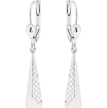 Náušnice GEMMAX Original – garance kvality Visací náušnice z bílého zlata s diamantovým brusem na klapku – bílé zlato 585/1000 GLEWN-02350 – v dárkovém balení s Certifikátem ryzosti