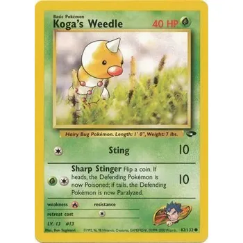 Sběratelská karetní hra Pokémon GC 082/132 Koga's Weedle - Gym Challenge Stav: Good