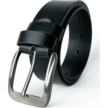 Opasek Pánský kožený pásek v černé barvě 3,5cm, Obvod pasu / celková délka pásku 95cm