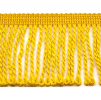 Galanterie Třásně kroucené šíře 60 mm, barva 113 žlutá