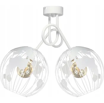 MLADISTVÁ Závěsné stropní svítidlo lustr EDISON GLOBUS 2 bílý, možnost LED