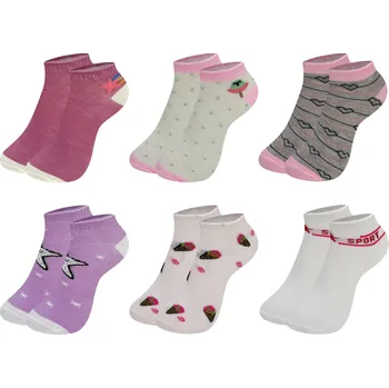 PESAIL Dívčí veselé ponožky QW2018 6páry Velikost: 35-38