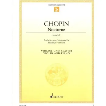Frédéric Chopin: Nocturne D Major Opus 9/2 (noty na housle, klavír)