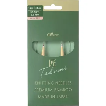Jehlice Clover kruhové otočné fixní jehlice Pro Takumi 40cm 6,5mm (Clover Circular knitting needles PRO Takumi)