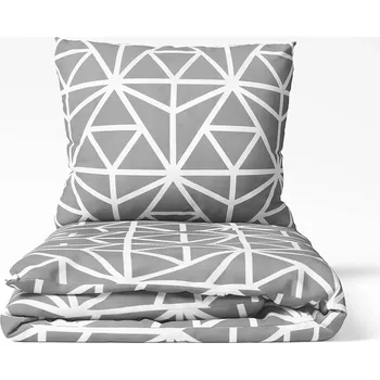 Povlečení Bavlněné povlečení - bílé geometrické tvary 140x200+70x90