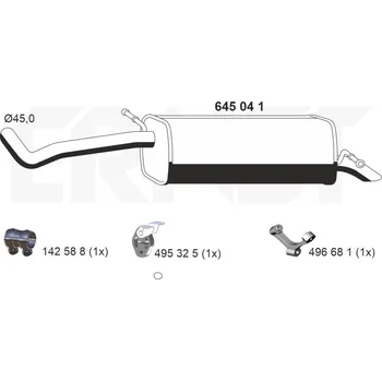 Tlumič výfuku Zadní tlumič výfuku ERNST 645041
