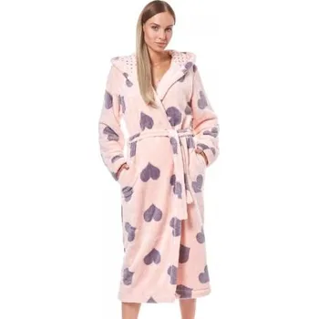 Dámské noční prádlo Dámský župan Kola long apricot LandL růžová světlá L