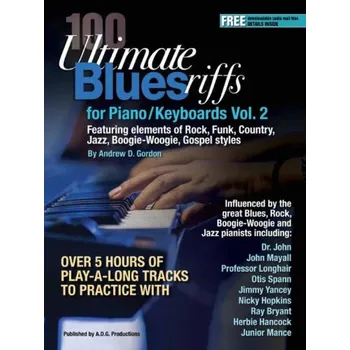100 Ultimate Blues Riffs Vol. 2 (noty na klavír)(+audio)