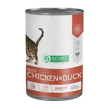 Krmivo pro kočku Nature's Protection Cat konz. Sterilised kuře/kachna 400 g