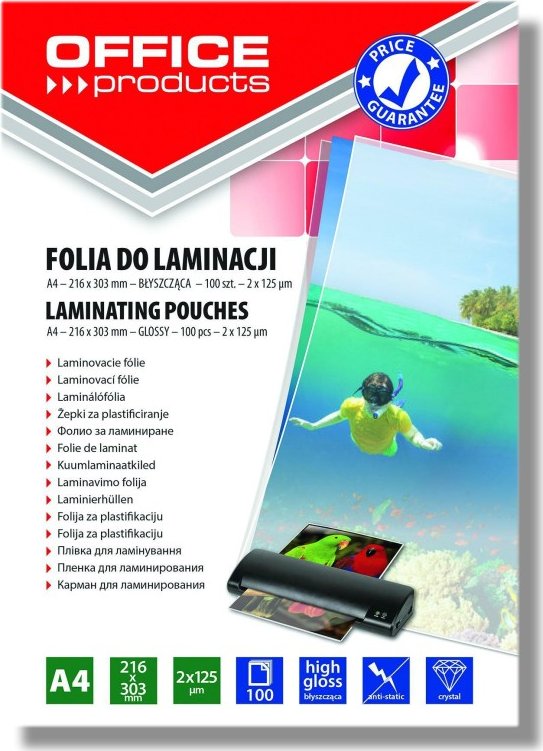 Laminovací fólie Office A4 125 mic, 100 ks lesklá
