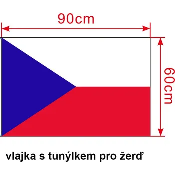 Vlajka Česká republika 90x60 cm na žerď