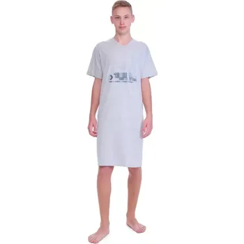 Pánská noční košile 14525/13 - pánská noční košile Ruko KR, M, šedá