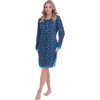 Dámská noční košile 2705/588 - dámská noční košile Ruko, L, tmavě modrá