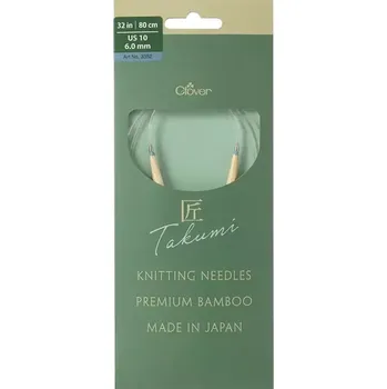 Jehlice Clover kruhové otočné fixní jehlice Pro Takumi 80cm 6mm (Clover Circular knitting needles PRO Takumi)