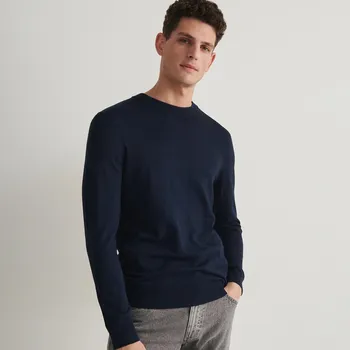 Pánský svetr Reserved - Svetr s vysokým podílem viskózy - tmavomodrá - 5000L-59X - 5000L-59X-S