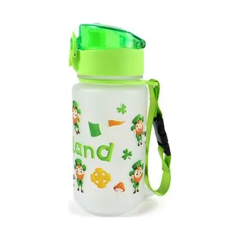 Nerozbitná plastová dětská láhev s víčkem 350ml - Skřítek Leprikón