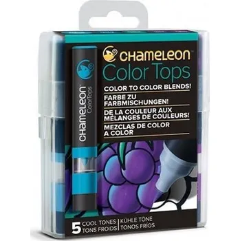 Výtvarná sada Set Chameleon Color Tops, 5ks - studené tóny