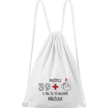 Městský batoh DOBRÝ TRIKO Bavlněný batoh k narozeninám 39+1 Barva: Bílá