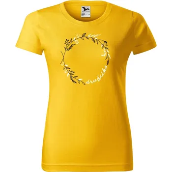 DOBRÝ TRIKO Dámské tričko s potiskem Družička kruh Barva: Žlutá, Velikost: XS