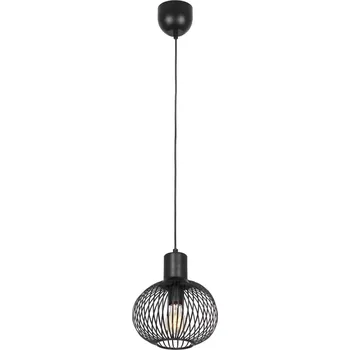 Trio Leuchten 365700132 GILA - Vintage závěsné černé svítidlo, 1 x E27, Ø 23cm (Černý vintage lustr do kuchyně nebo obýváku)