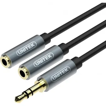 Audio kabel Unitek Y-C956ABK miniJack 3,5mm (M) - 2x 3,5mm (F)