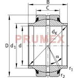 Durbal DGE 50 HO-2RS (GEM 50 ES-2RS) kloubové ložisko ocel/ocel