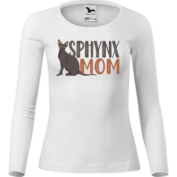 Dámské tričko DOBRÝ TRIKO Dámské bavlněné triko Sphynx mom Velikost: 3XL, Barva: Bílá