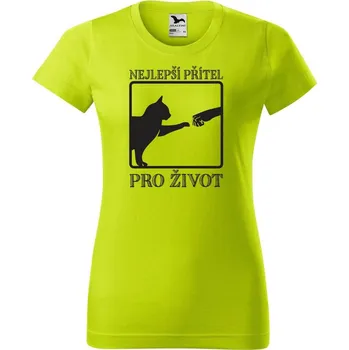 Dámské tričko DOBRÝ TRIKO Dámské tričko s potiskem Nejlepší přítel Barva: Limetková, Velikost: 2XL