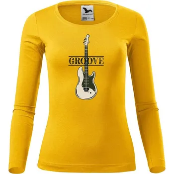 Dámské oblečení DOBRÝ TRIKO Dámské bavlněné triko Baskytara Velikost: S, Barva: Žlutá